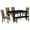Black, variant on East West Furniture Dudley 6-piece Wood Dining Set w/ Slatted Chairs in Mahogany