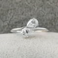 thumbnail image 4 of solitaire jewels 1.25CT Pear Moissanite Toi Et Moi Engagement Ring For Women, 10K White Gold, 4 of 7