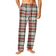 thumbnail image 2 of Havenx Men's Pajama Pants Cotton Microfleece Plaid Flannel Pajama Bottoms 2025 Plus Size Sleeping Pants Elastic Waist Straight-Leg Soft Lounge Pants,Red 2XL, 2 of 6