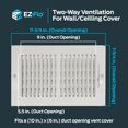 thumbnail image 2 of Cubierta de ventilación EZ-FLO blanca con abertura de conducto de 10 x 6 pulgadas, 2 of 6