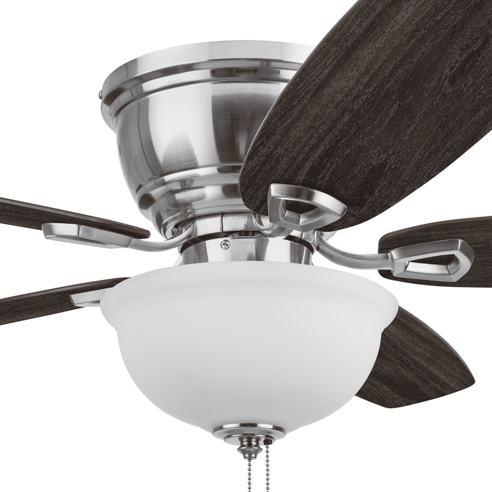 Honeywell Rockford 52" Traditional Satin Nickel Indoor Ceiling Fan with Light, Pull Chains & Reversible Motor
