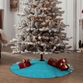 thumbnail image 4 of Xecao Seashells And Fishing Net On Blue Wooden Table Pattern Christmas Tree Skirt Round Xmas Tree Mat Base Cover for Holiday Home Decorations-30", 4 of 6