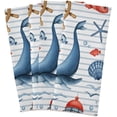 thumbnail image 4 of Nautical Lighthouse Anchor Tea Towels Set of 6 Watercolor Seamless Pattern Kitchen Dish Cloth with Hanging Loop, 18"x28"Lint-Free Absorbent Towel for Kitchen Drying Wiping and Cleaning, 4 of 5