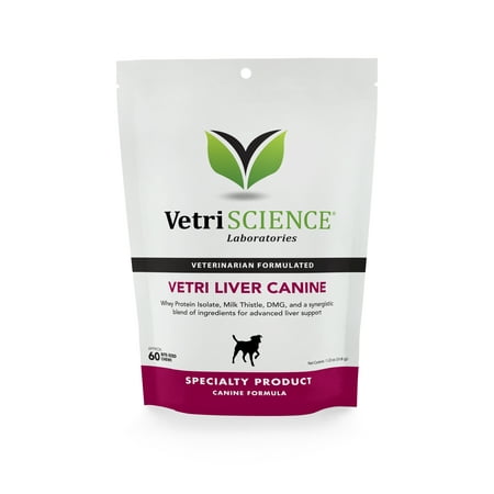 UPC: 0026664172563 | VetriScience Vetri Liver Support and Detoxification for Dogs Chicken Liver Flavor 60 Bite Sized Chews