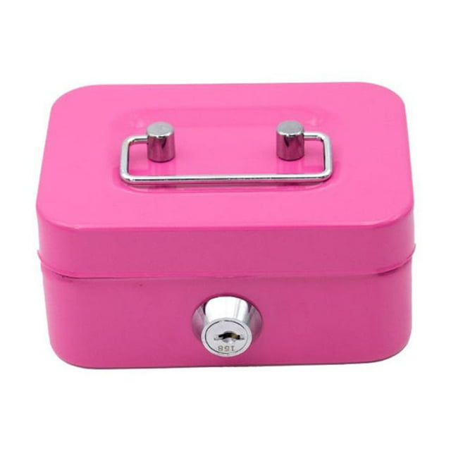Small Lockbox for Protecting Cash and Valuables, 11.5*8.5*5.8cm, Metal Material, High Security