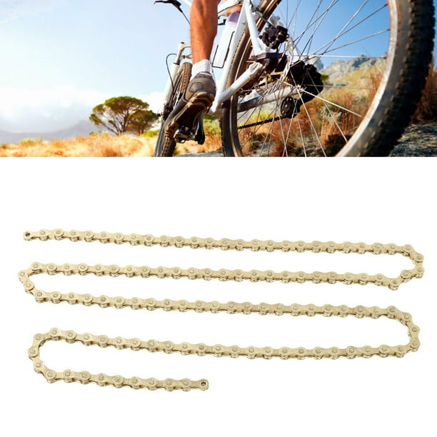 9 Speed Bicycle Chains Manganese Steel 9 Speed Chains for Road Mountain Bike Gold