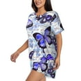 thumbnail image 2 of Lsque Butterflies Women's Short-Sleeved Pajama Set - 2 Piece Soft and Lightweight Sleepwear Set-XX-Large, 2 of 9