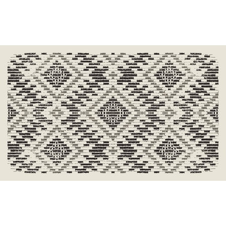 Mainstays Natures Trend San Miguel Indoor Kitchen Rug  Black and White  18 x30