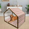 thumbnail image 2 of Moroccan Pet House, Italian Culture Inspired Floral Elements Western Civilization Ornamental Pattern, Outdoor & Indoor Portable Dog Kennel with Pillow and Cover, 5 Sizes, Multicolor, by Ambesonne, 2 of 4