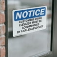 thumbnail image 3 of (2 Pack) Customers Using Elevator Must Be Accompanied OSHA Notice Sign, 3 of 6