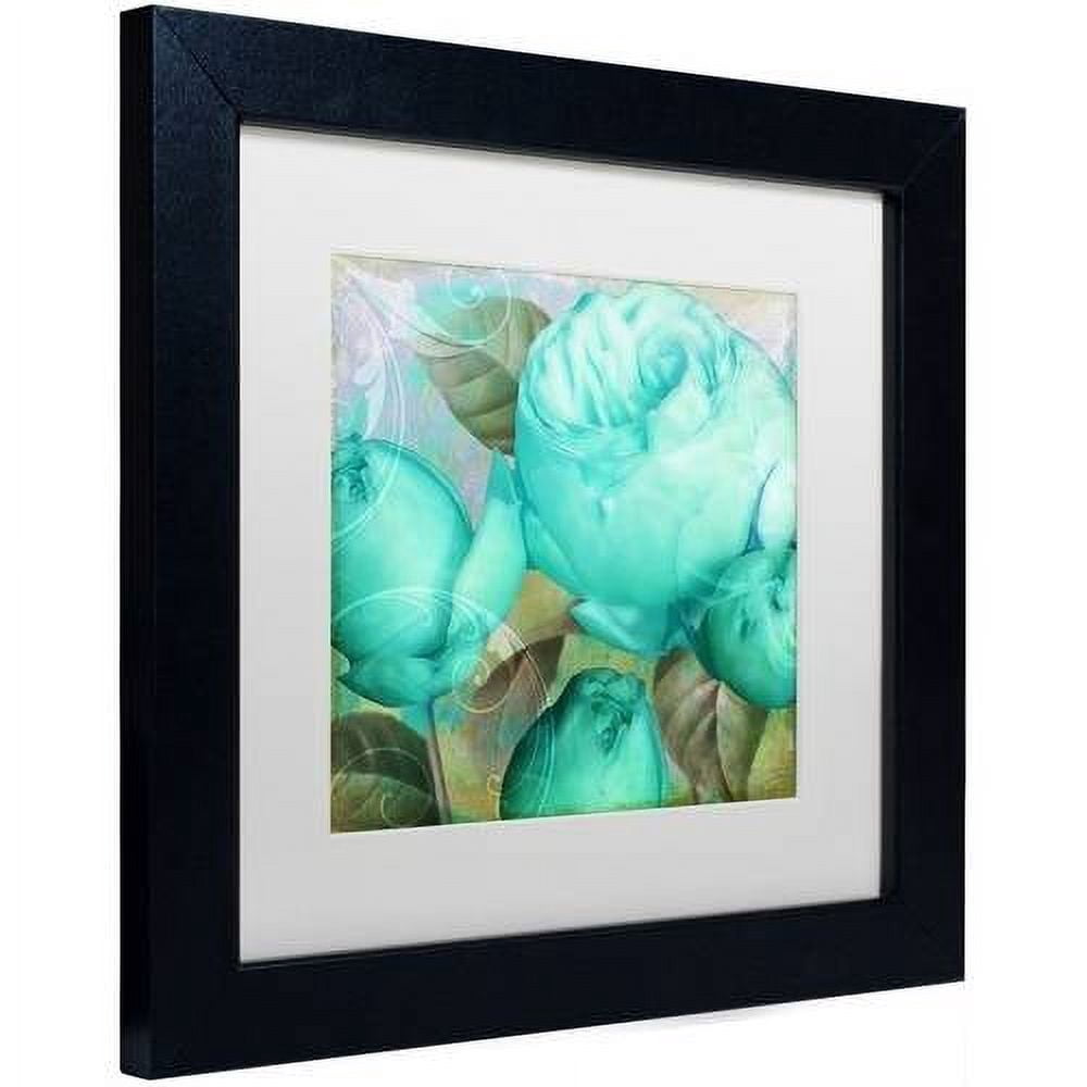 Trademark Fine Art "Aqua Rose II" Canvas Art by Color Bakery White Matte, Black Frame