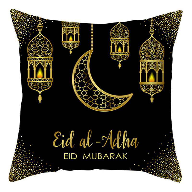 Eid Mubarak Ramadan Sofa Cushion Cover Waist Throw Pillow Case Islam Home Decor 