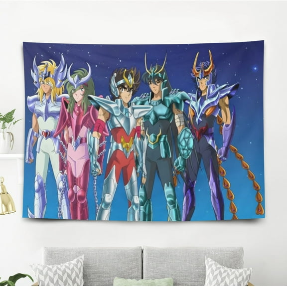 Tapestry Poster Saint Seiya Wall Hanging Art Decor for Living Room Bedroom Dorm Birthday Gift for Kids 60 x 40 inch