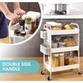 thumbnail image 3 of TOOLF 3-Tier Rolling cart, Utility Storage Cart with DIY Dual Pegboards, Art Craft Trolley with Removable Baskets Hooks, Organizer Serving Cart Easy Assemble for Office, Home, Kitchen, Classroom,WHITE, 3 of 5