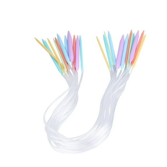 Hytrove Plastic Needles Knitting Assorted Color 12Pcs Abs Plastic Professional