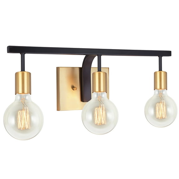 Aspen Creative 62176, Three-Light Metal Bathroom Vanity Wall Light Fixture, 19-1/2" Wide, Transitional Design in Bronze