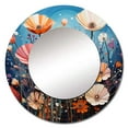 thumbnail image 2 of Designart "Pointillism Art of Abstract Wildflowers II" Floral Round Mirror Wall Décor Country/Cottage - Large Multi-Color Round Mirror - Round Mirror 36" x 36" Inch, 2 of 5
