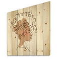 thumbnail image 2 of Designart 'One Line Portrait of Afro American Woman I' Modern Print on Natural Pine Wood, 2 of 5