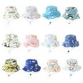 thumbnail image 2 of Summer Baby Boys Girls Toddler Cartoon Print Bucket Hats Sun Protection Hat Baseball Cap with Adjustable Strap,S/M, 2 of 8