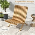 thumbnail image 5 of Gymax Folding Patio Chair Teak Wood Outdoor Lounge Chair w/ Slatted Seat & Backrest, 5 of 9
