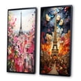 thumbnail image 3 of Designart "Paris in Bloom Vintage Collage Delight" City Paris Framed Wall Art Set Of 2 - Traditional Pink Gallery Wall Frame Set For Home Decor, 3 of 6