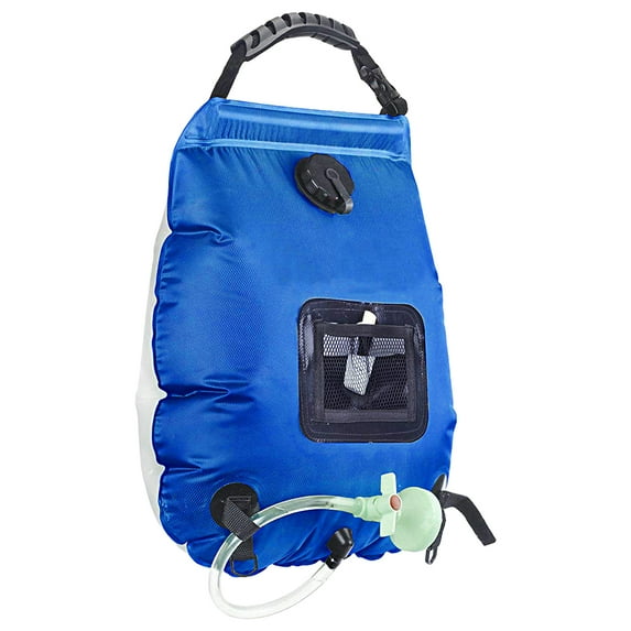 Lohuatrd 20L Outdoor Shower Bag Folding Leakproof On/Off Switch Shower Head Mesh Pocket Large Capacity PVC Camping Solar Bath Water Bag for Traveling