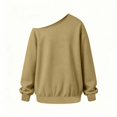 thumbnail image 6 of OGLCCG Off The Shoulder Sweatshirt Tween Girls Trendy Asymmetric Neck Hoodies Shirts Long Sleeve Pullover Tops Size 5-15(Khaki,7-8 Years), 6 of 7