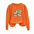 thumbnail image 4 of Towmus Christmas Palm Tree Sweatshirt for Women Funny Hawaiian Graphic Sweatshirts Crewneck Long Sleeve Casual Pullover Tops, 4 of 6
