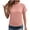 Pink, variant on OGLCCG Womens Summer Tops Crewneck Short Sleeve Casual Business Blouses Dressy Lightweight Solid Loose Basic Textured T Shirts Tees,M,White
