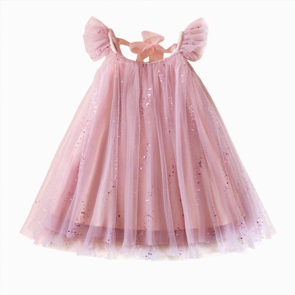 HCNTES Big Kids Little Girls Children Summer Floral Dress with Ruffle Hem Casual Party Dress for Toddler Baby 6-12M 12-24M 3T 4T 5T 6T 7T 8T(4-5 Years,H03-Pink)