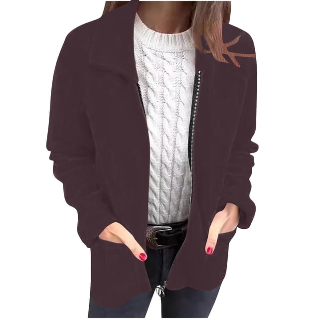 WRKEKC Manteau Long pour Femmes à Col Rabattu avec Boutons et Poches avant, Décontracté, Manches Longues