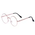 thumbnail image 2 of LOVEF Large Oversized Metal Frame Clear Lens Round Circle Vintage Eye Glasses 5.4 * 2inch (Rose Gold), 2 of 4