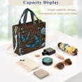 thumbnail image 4 of Corduroy Composite Fabric Tote Bag Magnetic Snap Large Capacity Crossbody Bag Beige Shoulder Strap Music Score and Mysterious Butterfly, 4 of 8