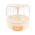 thumbnail image 1 of jifeng 360 degree Rotating Rice Dispenser 6 Compartment Rice Bucket for Snacks Beans Rice Yellow, 1 of 9