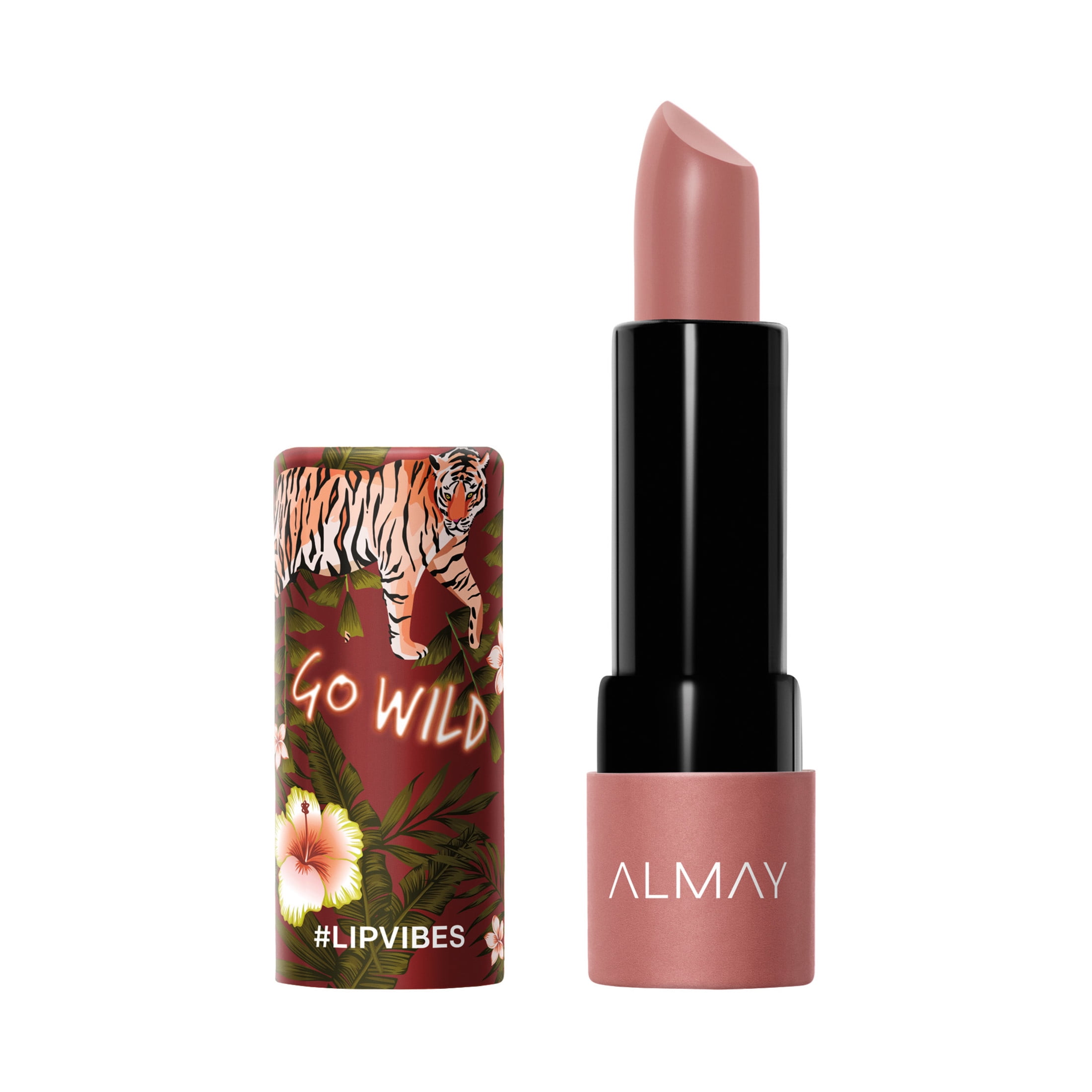 (2 pack) Almay Lip Vibes Hypoallergenic Cream Lipstick with Shea Butter, Go Wild, 0.14 oz