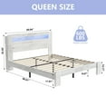 thumbnail image 6 of ENYOPRO Queen Bed Frame with Storage Headboard, Wood Platform Bed with LED Strips and Charging Station, Heavy Duty Mattress Foundation, Hold 600 LBS, Easy Assembly, White, 6 of 6