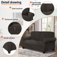 thumbnail image 5 of 56" Loveseat Sofa, Mid Century Modern Couch with Thick Cushion, 2 Seater Small Sofa for Living Room Bedroom Apartment Office, Solid and Easy to Assemble, Brown, 5 of 7