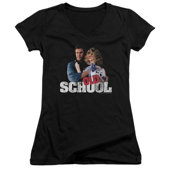 Old School Frank And Friend Junior Women's V-Neck T-Shirt Black