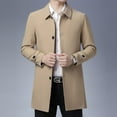 thumbnail image 3 of Men's Autumn Business Casual Trench Coat Non-iron Processing Medium-length Fashion Slim Coat Jacket, 3 of 4
