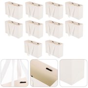 KAKOWELY 10Pcs White Paper Shopping Bags with Handles for General Users 6.3x5.1x2.4in