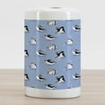 thumbnail image 2 of Cartoon Animal Ceramic Toothbrush Holder, Skating Funny Penguins Fun Activity Cheerful Smiling Mascots Couple, Decorative Versatile Countertop for Bathroom, 4.5" X 2.7", Multicolor, 2 of 4