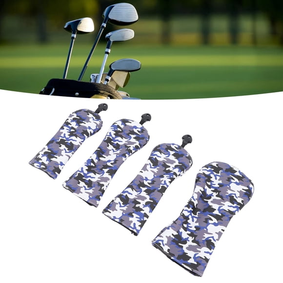 Funda para cabeza de palo de golf, juego de fundas para palos de golf de PU, accesorios de golf, juego de fundas para cabeza, 1 pequeño, 2 mediano, 1 grande, Camuflaje Azul YUNYI BRAND Deportes