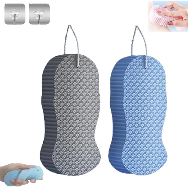 Esponja exfoliante Beyond Draw,Exfoliante Beyond Draw,Esponja exfoliante Beyond Draw,Esponja de baño exfoliante,Esponja de baño exfoliante súper suave 3D (2PCS-A)