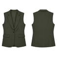 thumbnail image 4 of jobturf Vest Tops for Women Business Dressy Casual Sleeveless Blazer One Button Lapel Jacket Open Front Waistcoat with Pockets S-3XL, 4 of 8