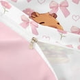 thumbnail image 4 of Erosebridal Kawaii Rodent Animal Capybara Twin Bedding,Kawaii Bowtie Lovers Duvet Cover Set For Kids ,Reversible Pink 2pcs,No Comforter, 4 of 6