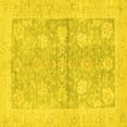 thumbnail image 1 of Ahgly Company Machine Washable Indoor Square Oriental Yellow Traditional Area Rugs, 6' Square, 1 of 4