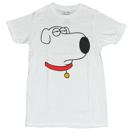 Family Guy Character Faces - Family Guy Mens T-Shirt - Line Draw Bored Brian Face Image