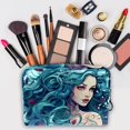 thumbnail image 3 of Mermaid Waterproof Cosmetic Travel Pouch Bag Makeup Organizer Small Lightweight Large Capacity Printed Design for Ladies and Girls, 3 of 6