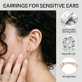 thumbnail image 3 of ChicSilver Rose Gold Plated Hoop Earrings Solid 925 Sterling Silver Earrings Hypoallergenic Women Jewelry Silver Huggie Hoops 16MM, 3 of 10