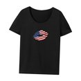 thumbnail image 3 of Camiseta de mujer de verano suave cuello redondo camiseta para viajes de playa mochilero femenino Negro, 3 of 7